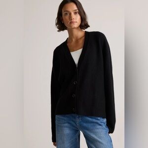 Quince Black boyfriend Cardigan Sweater